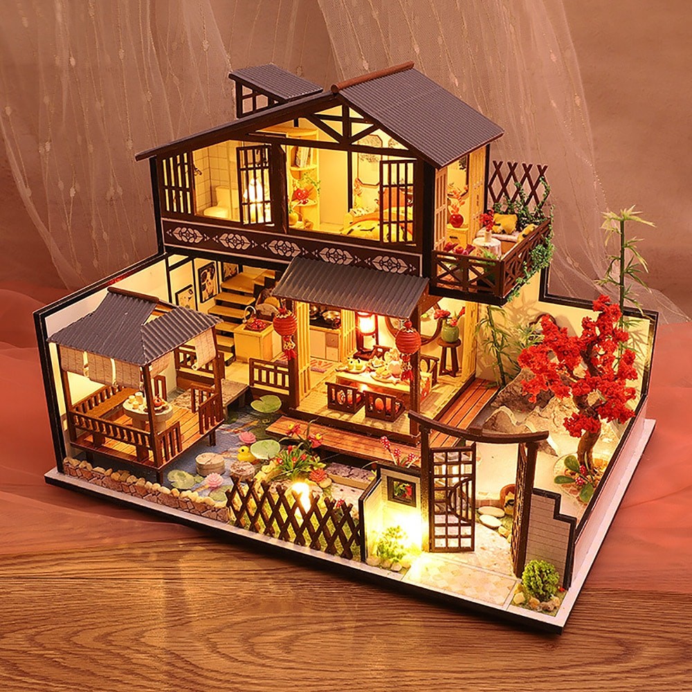 ドールハウス ミニチュア 手作りキット セット和風 日本の家 英語説明