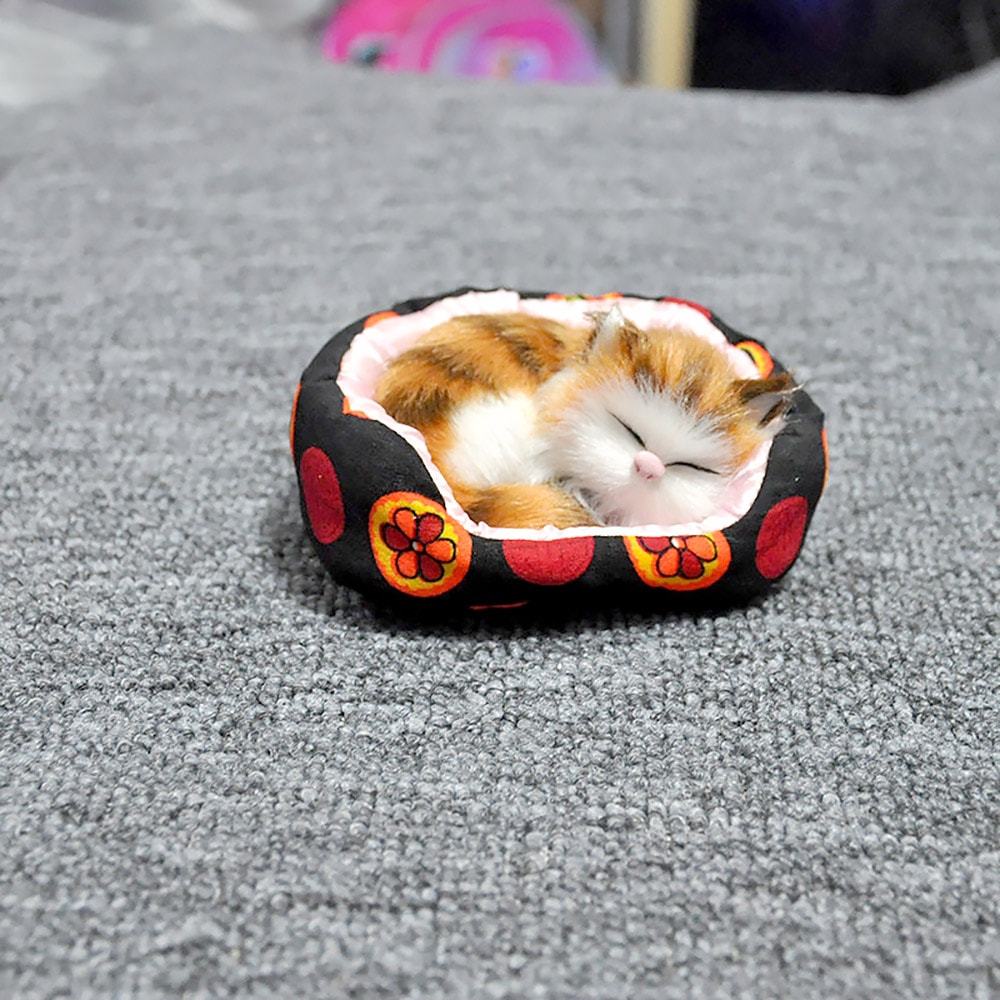 フィギュア 置物 オーナメント猫 ベッド ハウス すやすや 眠る