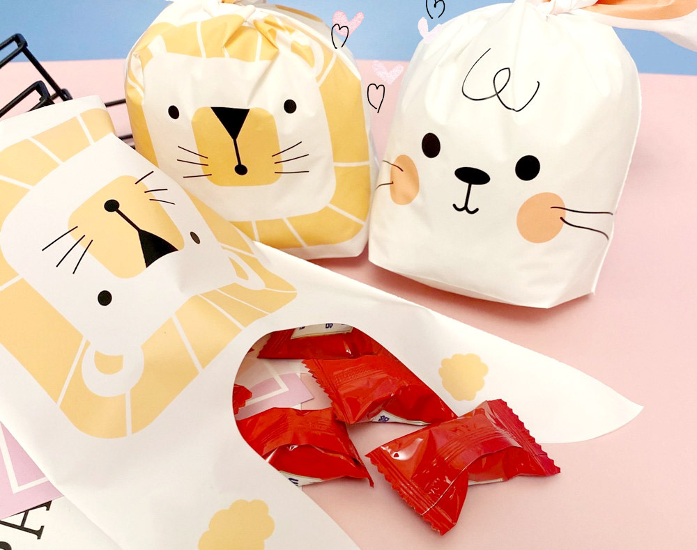 ラッピングビニール 袋 ショッパー うさぎ うさ耳 兎 ピンク / にやり