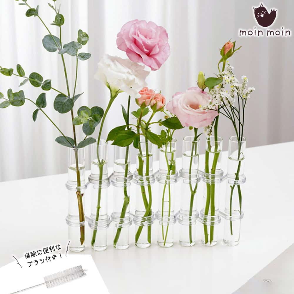 ツインのフラスコ型の花瓶