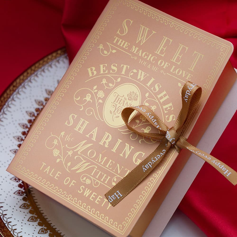 ラッピングギフト バッグ 本型 ブック リボン付 3種×2枚ずつ 6枚