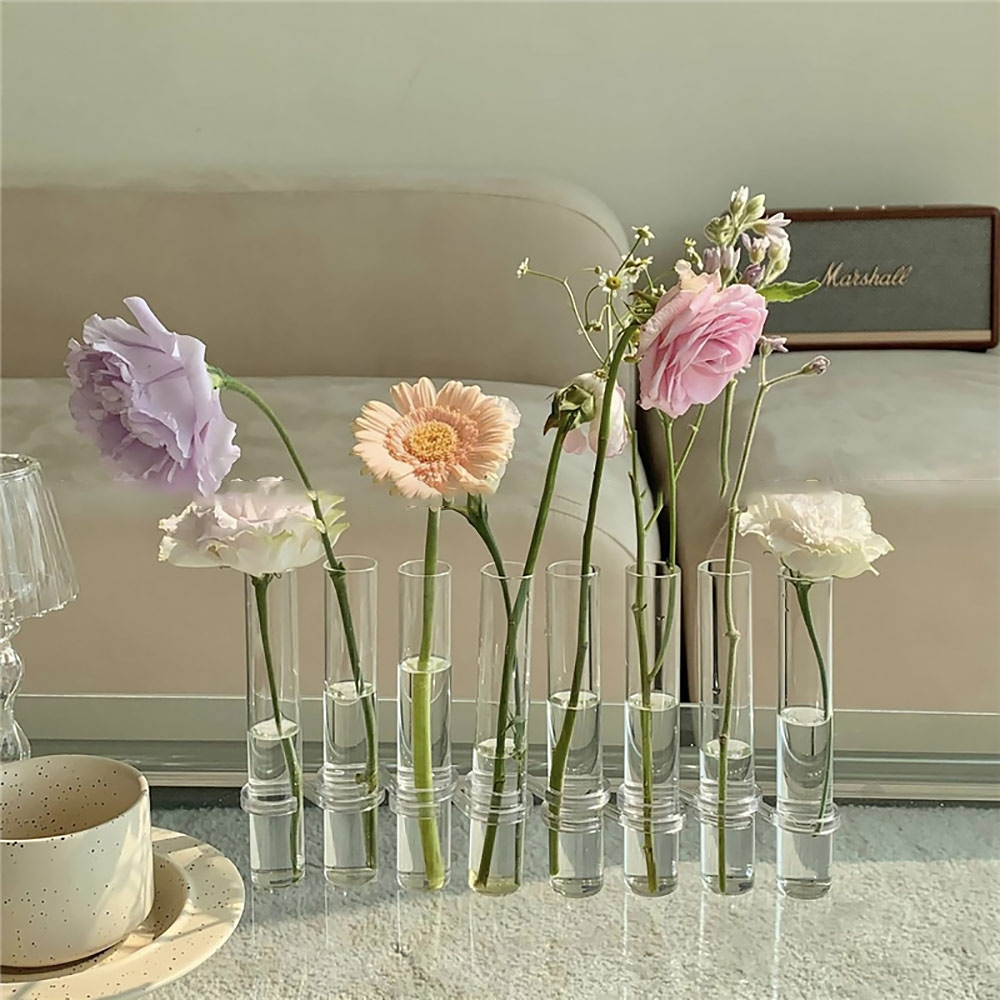 フラワーベースフラスコ 試験管 ( 直径3cm×高18cm ) 花瓶 クリア 
