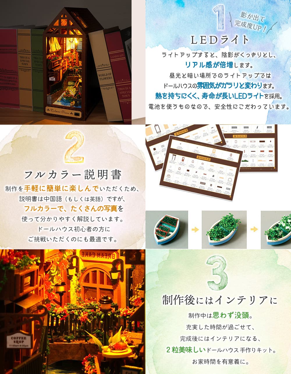 ドールハウス ミニチュア 手作りキット 本の中の小さな街