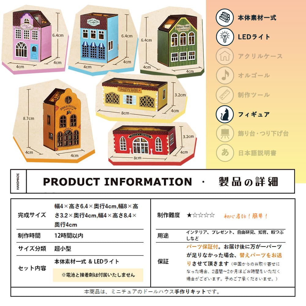 ドールハウス ミニチュア 手作りキット 自由に並べて重ねて くま