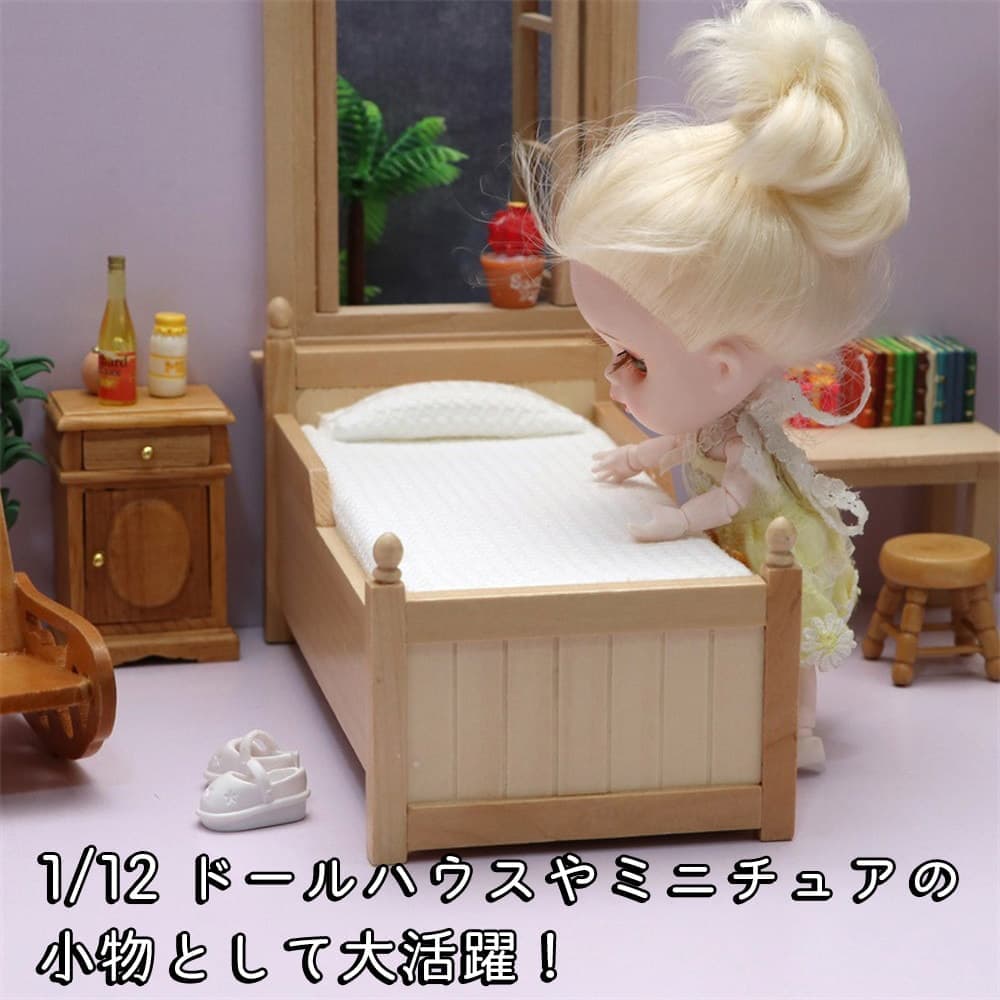 ミニチュア家具 1/12 1:12 ドールハウス 収納 引き出し 可動 ベッド
