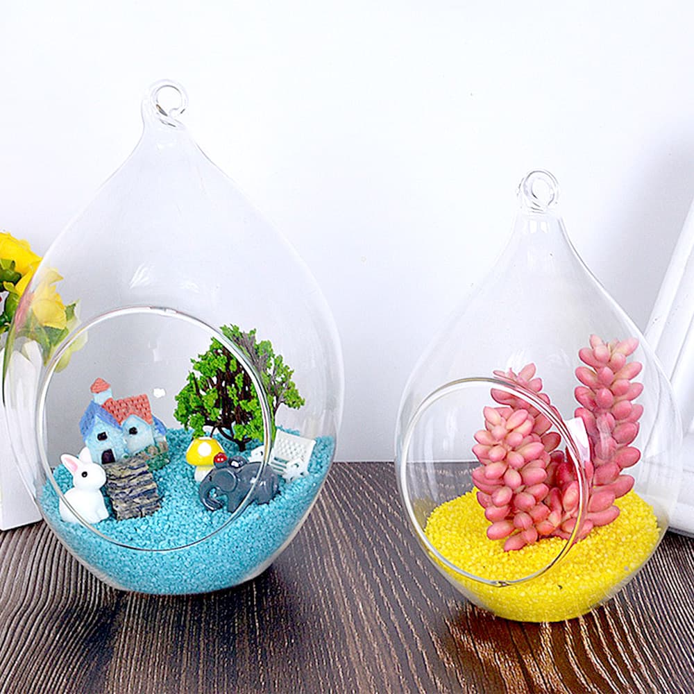 moin moinガラス ボール 花器 花瓶 フラワー ベース テラリウム 観葉