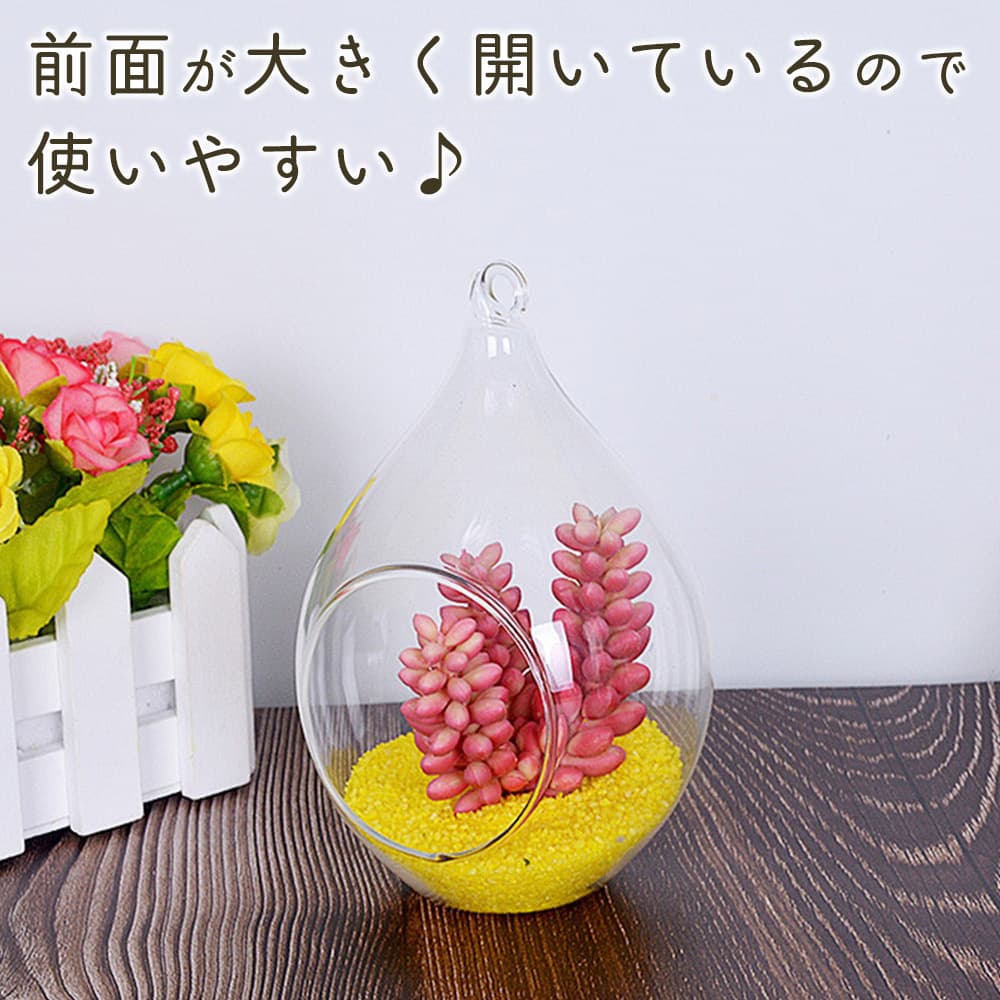 moin moinガラス ボール 花器 花瓶 フラワー ベース テラリウム 観葉
