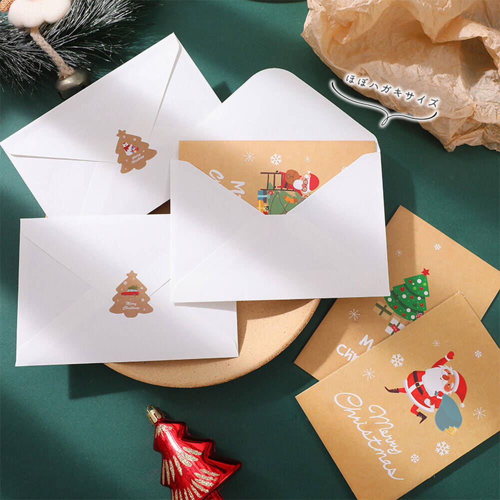 moin moinクリスマスカード 6種セット 10×15cm ( 留め口 シール & 中紙