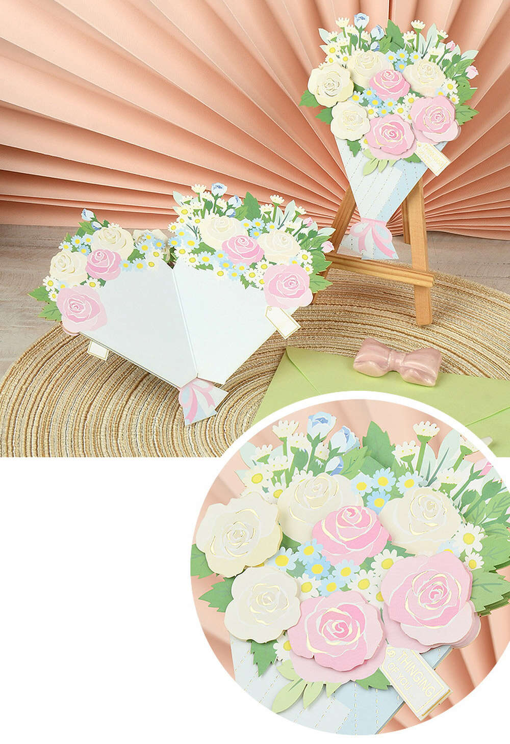 【専用ページ】ブーケ4種3月10日必着 メッセージ カード+ 封筒 4種セット 11.5×15cm 花束 花 フラワー