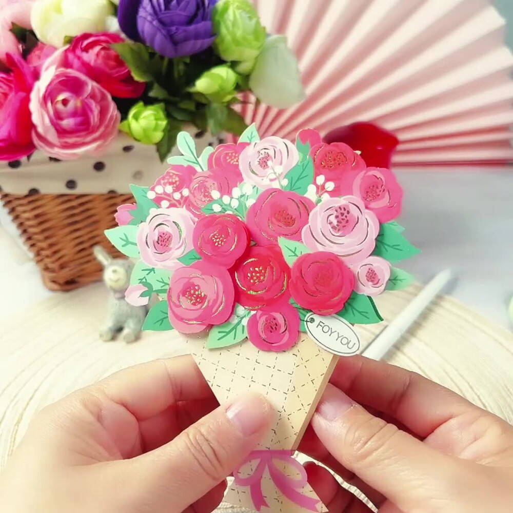 【専用ページ】ブーケ4種3月10日必着 メッセージ カード+ 封筒 4種セット 11.5×15cm 花束 花 フラワー