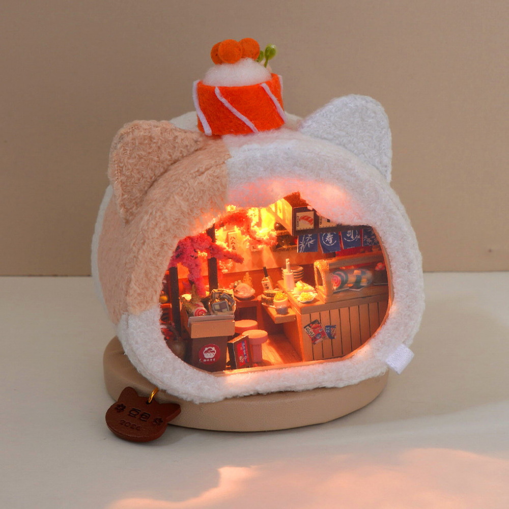 ドールハウス ミニチュア 手作りキット セット 日本語 説明書 ねこまる