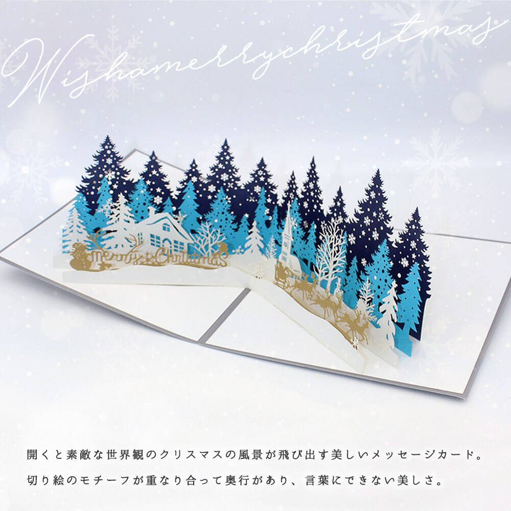 クリスマス カード メッセージ カード封筒 付属 グリーディングカード