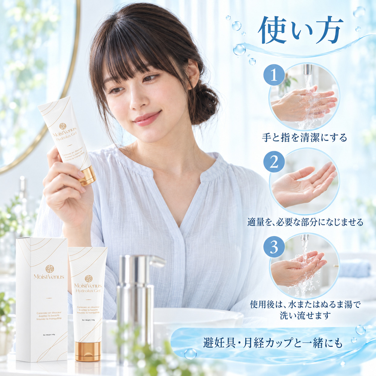 皮膚科医監修 Hydrolux Gel 挿入潤滑ゼリー 140g ヒアルロン酸 美容