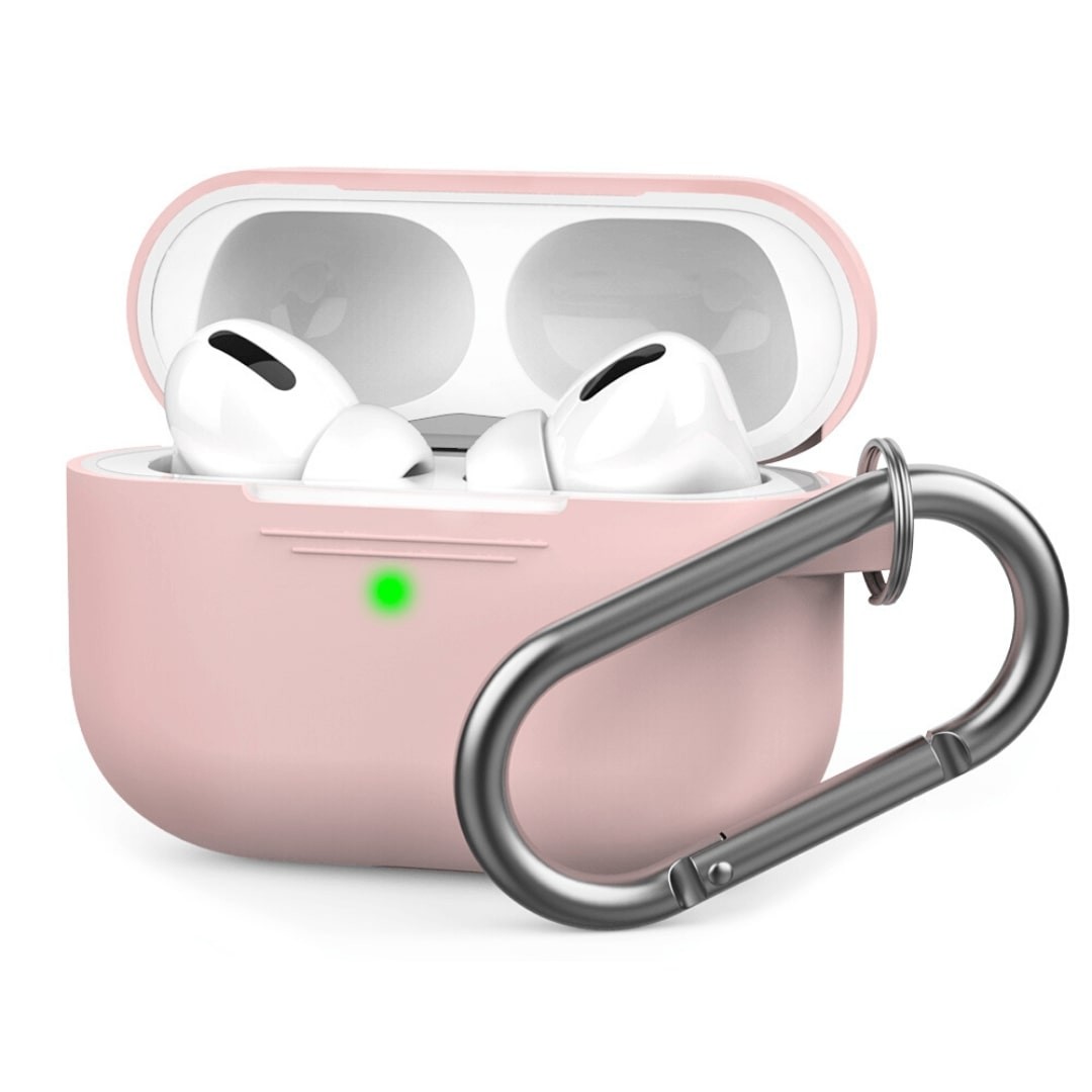 AirPods Pro 保護ケース シリコン カラナビ付き ピンク ラメ AHAStyle AirPods Pro ケース カバー かわいい カラビナ付き