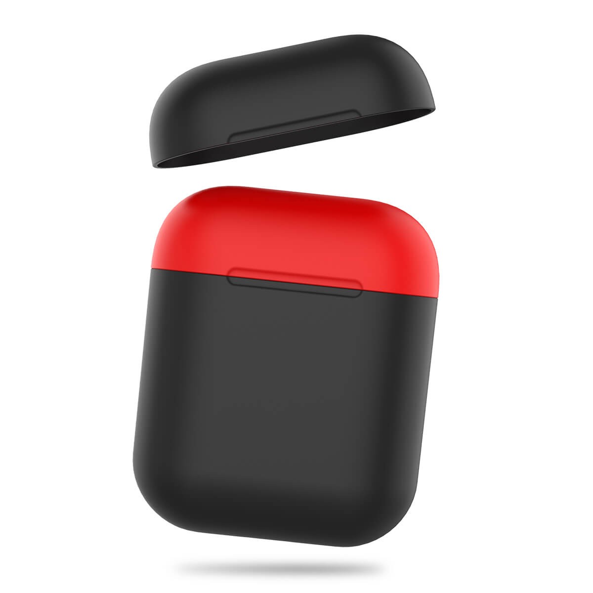 AirPodsケース ミックスカラーブラック＋レッド シリコン AHAStyle AirPods エアーポッズ ケース 2色 シリコン アクセサリー