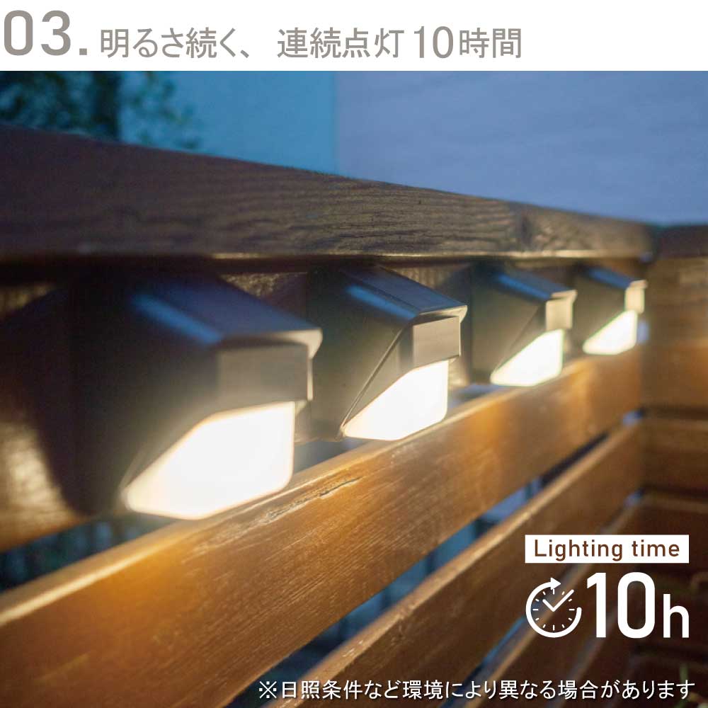 ガーデンライト ソーラーライト 屋外 防水 庭 LED おしゃれ センサーライトフェンス 壁 ライトアップ [ENTLIGHT] E1 | ブランド登録なし | 09