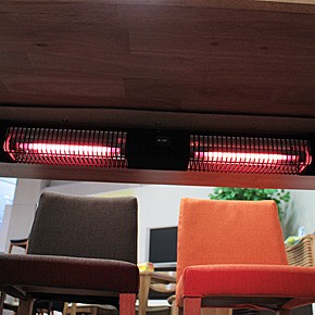 暖房ヒーター付 ダイニングセット 1200 ステルス 2型チェア 5点セット