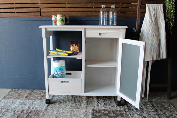 姫家具 キッチンワゴン 収納 タイル張り ワイドワゴン Natura NET