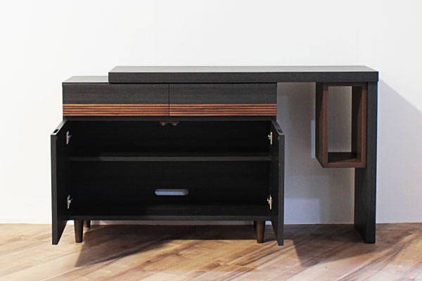 キャビネット リビングボード デスクキャビ ジェイク 110 伸縮テーブル 収納棚 チェスト デスク 机 テーブル 食器棚 日本製