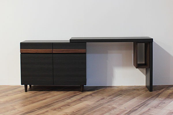 キャビネット リビングボード デスクキャビ ジェイク 110 伸縮テーブル 収納棚 チェスト デスク 机 テーブル 食器棚 日本製