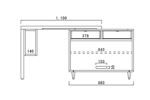 キャビネット リビングボード デスクキャビ ジェイク 110 伸縮テーブル 収納棚 チェスト デスク 机 テーブル 食器棚 日本製