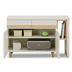 キャビネット リビングボード デスクキャビ ジェイク 110 伸縮テーブル 収納棚 チェスト デスク 机 テーブル 食器棚 日本製