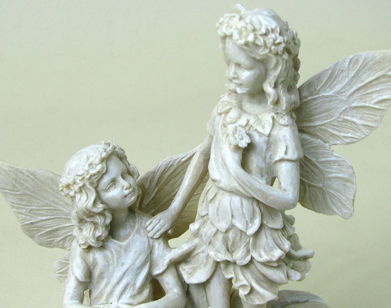 送料無料 天使のグルッポフェアリー 2人の薔薇の妖精 妖精の置物 天使