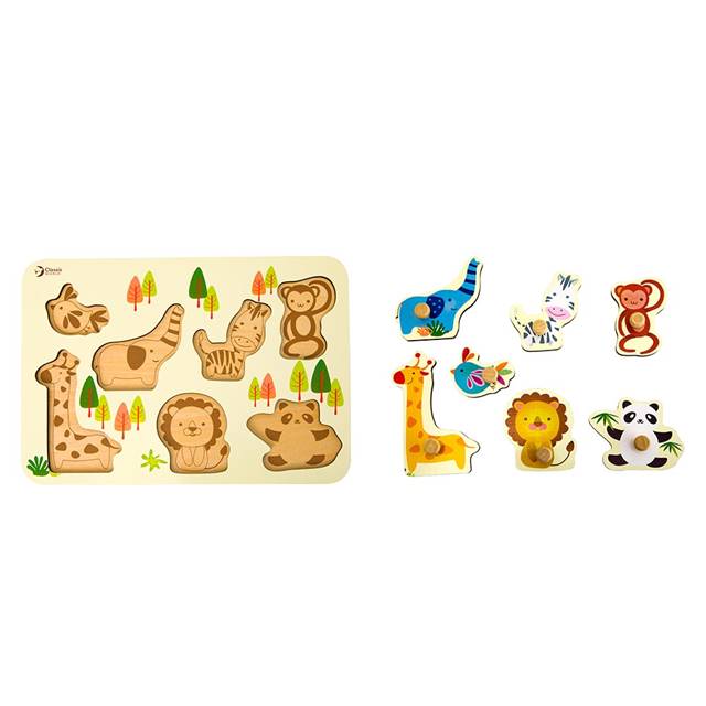 ペグパズル つまみ付きパズル 動物 知育玩具 1歳半 2歳 誕生日