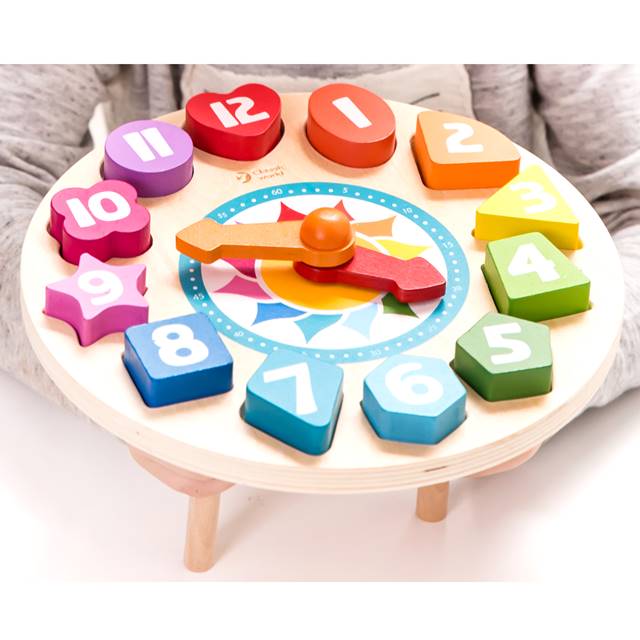 時計 知育玩具 数字 3歳 4歳 パズル 型はめ 木のおもちゃ チクタク時計