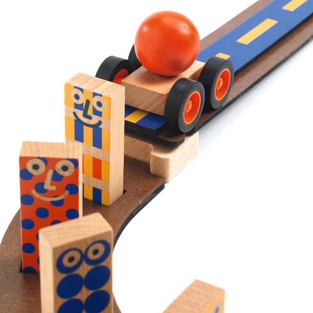 ジグアンドゴー 48ピース + 28ピース セット　ピタゴラスイッチ DJECO ドミノ倒し 木のおもちゃ ピタゴラスイッチ 知育玩具 7歳