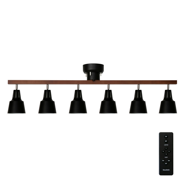 シーリングライト おしゃれ 照明器具 6灯 リモコン付き 12畳 LED 対応 リビング照明 和室 寝室 スポットライト ダイニング照明 北欧  天井直付 ライトリー | ブランド登録なし | 01