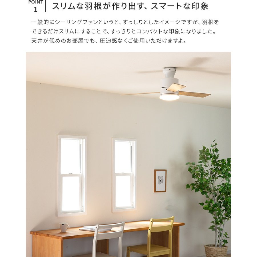 LEDシーリングファンライト 薄型 ファン付き照明 リモコン付き バズー