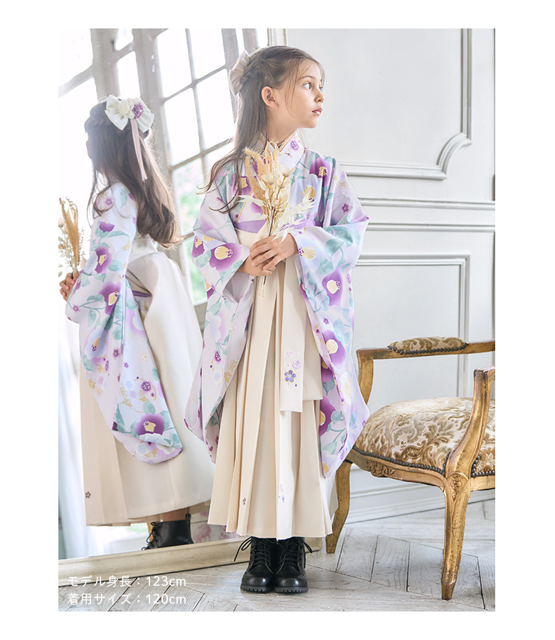 七五三 袴 セット 子供 女の子 120 130 cm 着物/半襟付き襦袢/袴/帯枕 