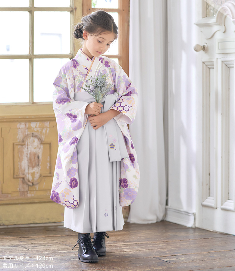 七五三 袴 セット 子供 女の子 120 130 cm 着物/半襟付き襦袢/袴/帯枕