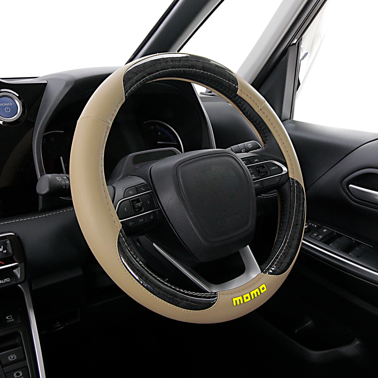 momo ステアリング ハンドル 新品 黒 黄色 EASY MICROFIBER BLACK EDITION ｜ MOMO LIGHT TUNING