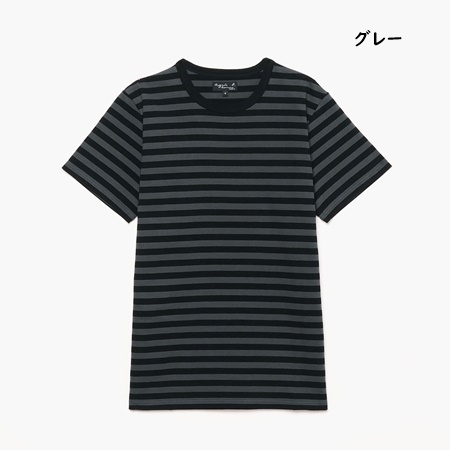 【送料無料】【ラッピング無料】アニエスベー agnes b Tシャツ ボーダー 日本製 綿100%｜momoco-01｜03