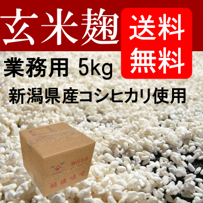 【送料無料】 業務用 玄米麹 新潟県産コシヒカリ 五ぶつき玄米使用 5kgダンボール入り 生麹・冷凍