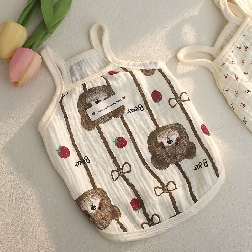 ガーゼ素材 犬用タンクトップ 生地アップ