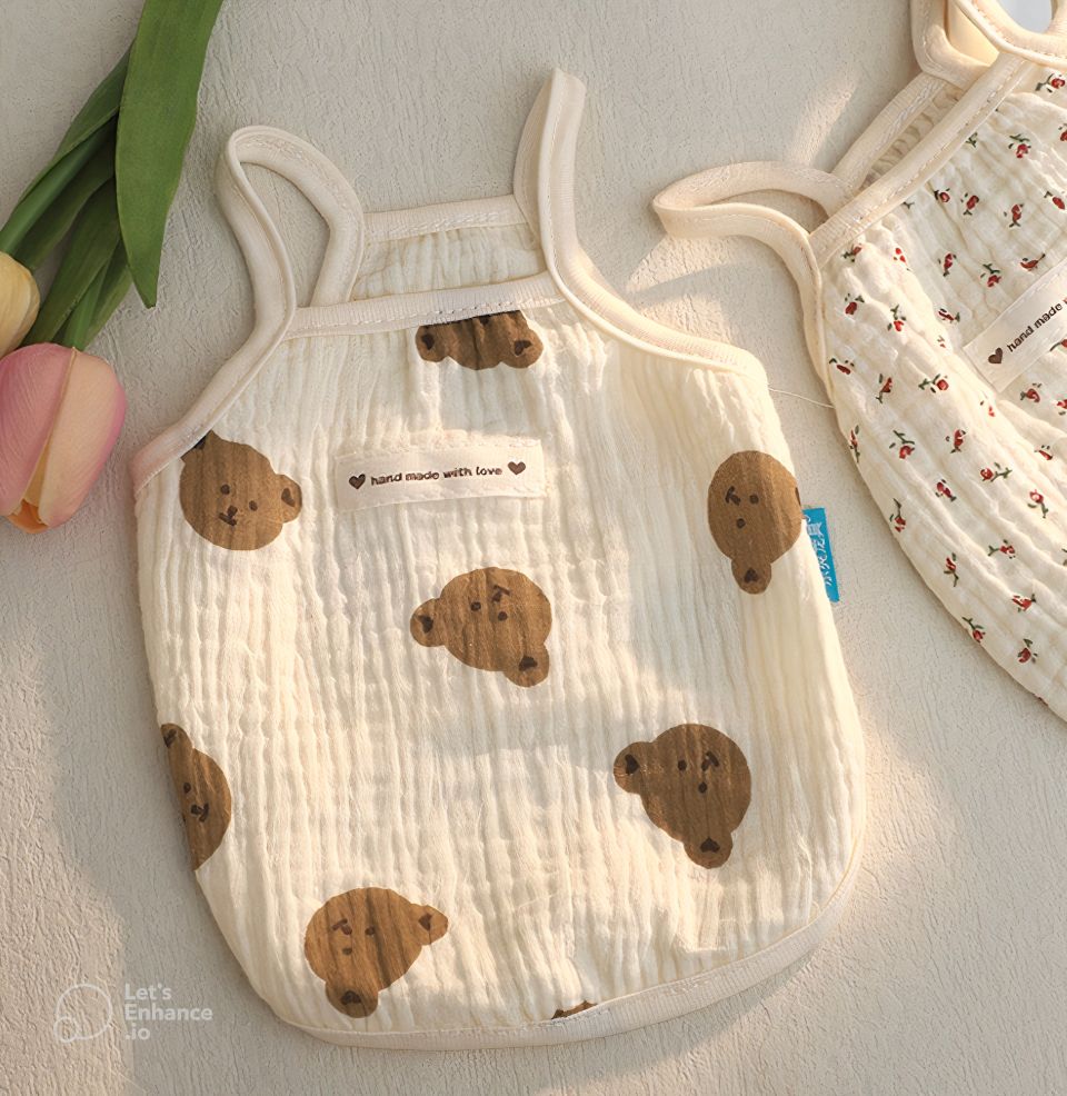 ガーゼ素材 犬用タンクトップ 柄アップ