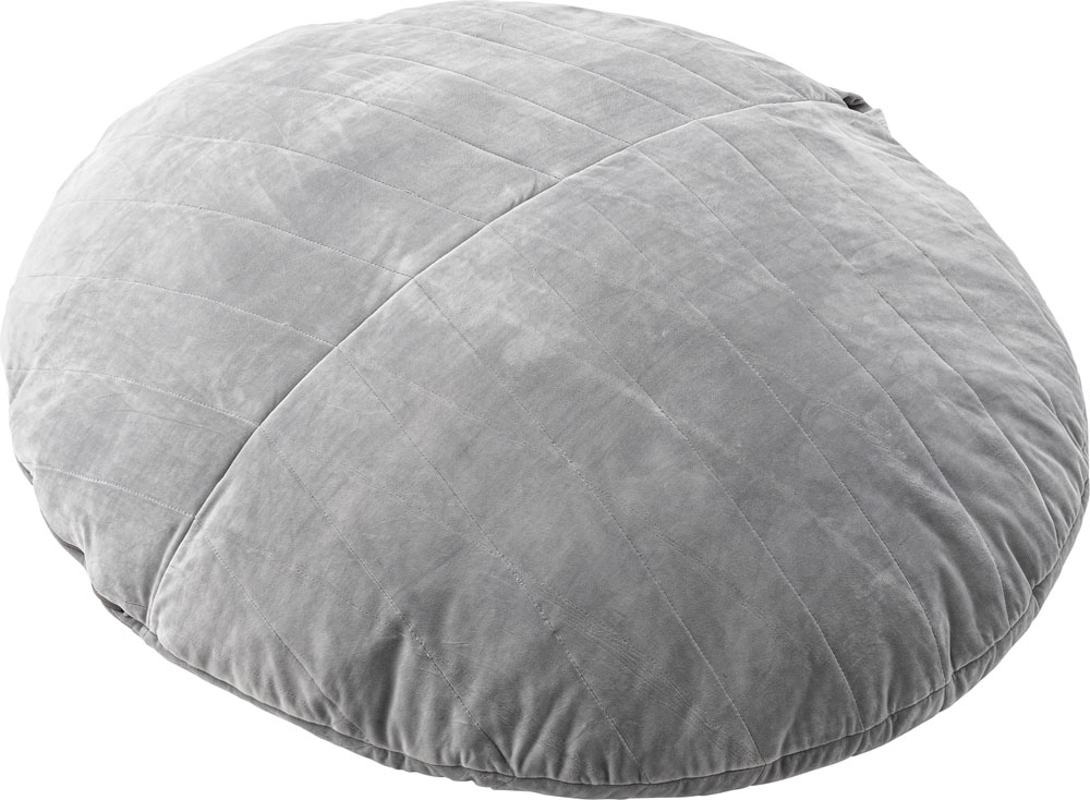 ビーズクッション 大判クッション 幅135cm 丸型 円形 マイクロビーズ 簡易ベッド アウトドア キャンプ グランピング 車中泊 取っ手付き ごろ寝の画像