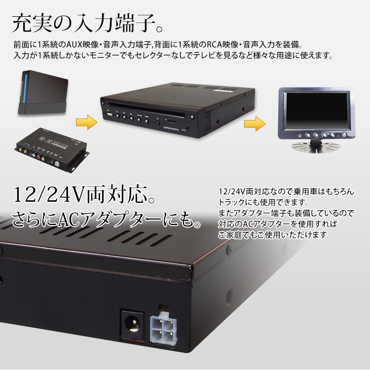 薄型DVDプレーヤー 車載用 ハーフDIN コンパクト 厚さ約33mm CPRM対応