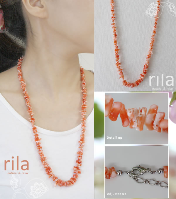 マーブル枝珊瑚のネックレス : ナチュラルジュエリー mon corail