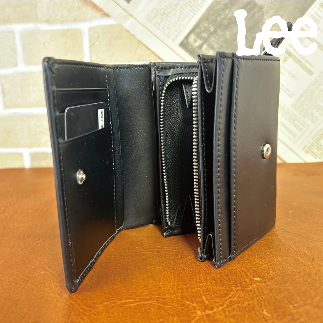 Jun Lee アエロ パイロット 財布 コンパクト A99 Lee クロスワックスコード フラップ財布 男女兼用 ユニセックス