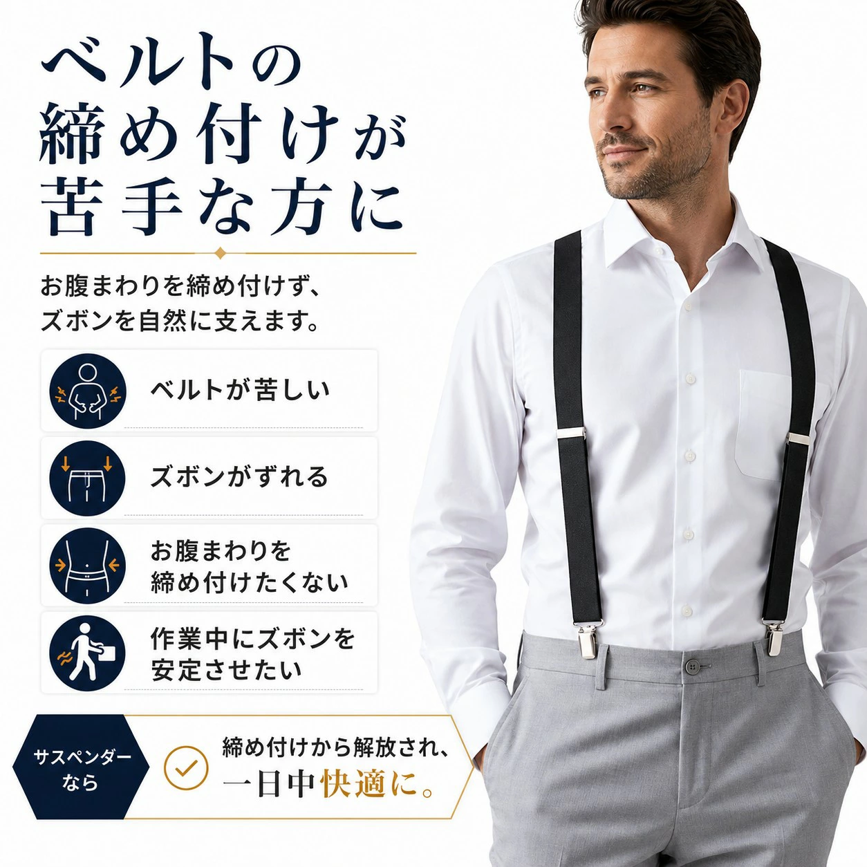 サスペンダー メンズ レディース コーデ 30mm M 無地6色 父の日 2026 