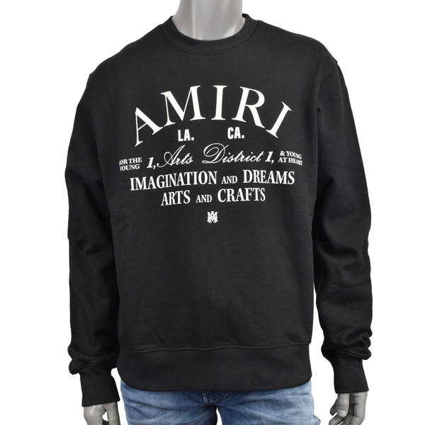 AMIRI アミリ ARTS DISTRICT SWEATSHIRTS/ブランドロゴ スローガン スウェット/トレーナー/AW23MJG017 001