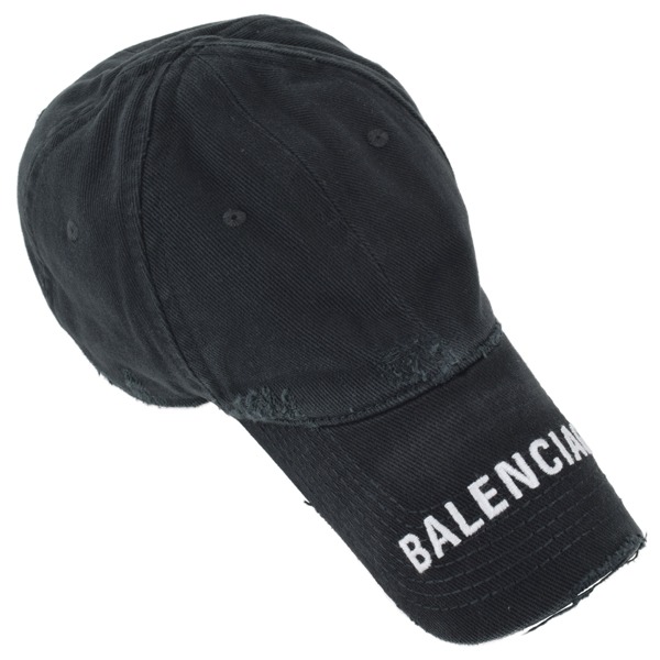 BALENCIAGA バレンシアガ HAT LOGO VISOR CAP/ヴィンテージ加工 刺繍