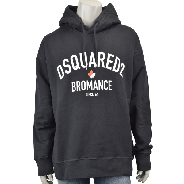 DSQUARED2 ディースクエアード BROMANCE SLOUCH HOODIE/ロゴ パーカー