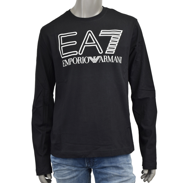 EA7 EMPORIO ARMANI エンポリオ・アルマーニ Logo Series 長袖Tシャツ /ビッグ ロゴ ロンT/MEN 6RPT04 PJFFZ 1200｜mondorobe
