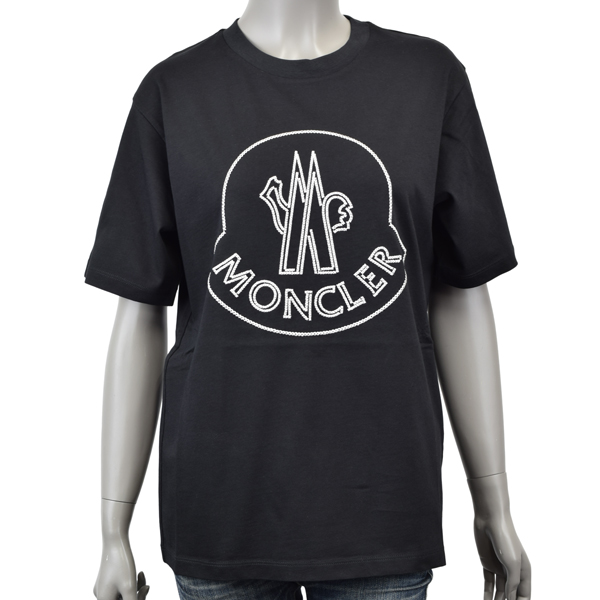 MONCLER モンクレール ビッグロゴ 刺繍 Tシャツ/ブラック/8C000 14 