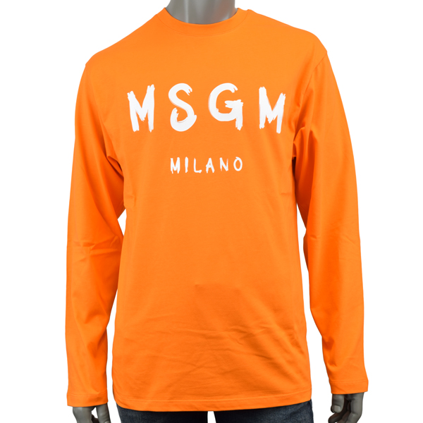 MSGM エム・エス・ジー・エム BRUSHED LOGO 長袖Tシャツ ロン